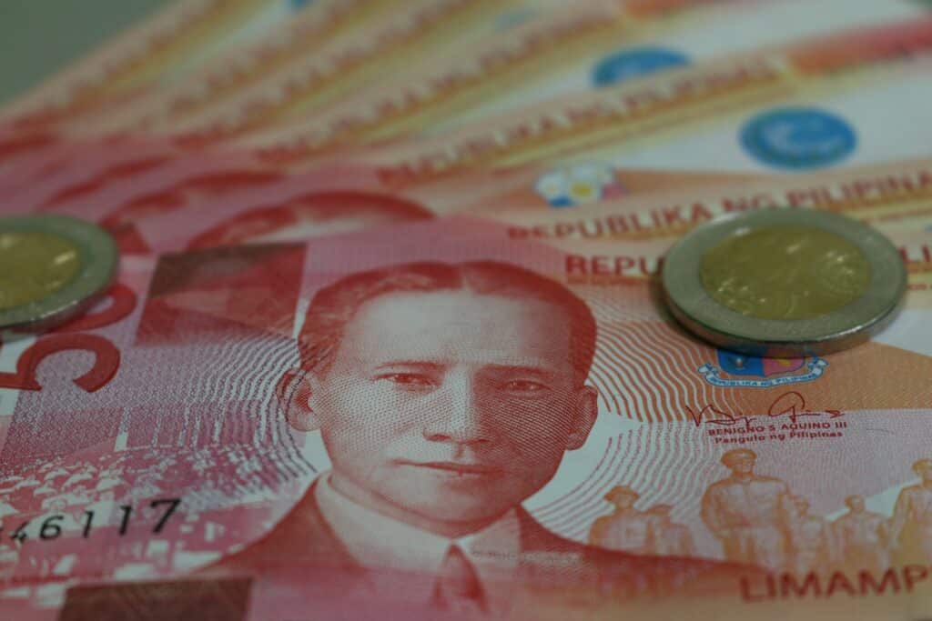 A close up of a Philippine peso