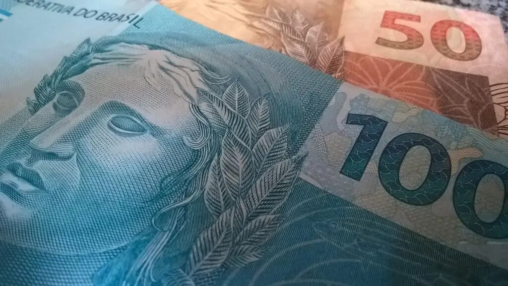 Brazil currency: close up shot of Brazilian bills