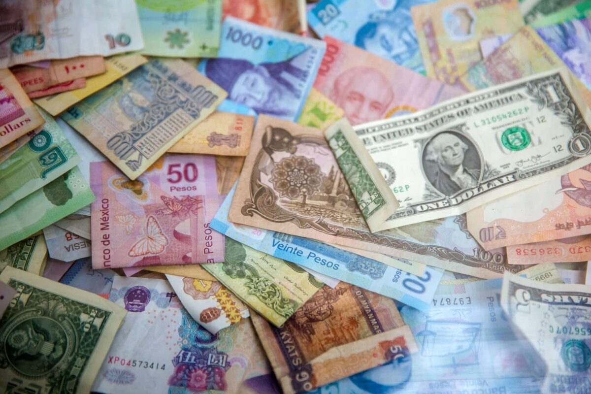 Currencies of the world: bills of the different countries
