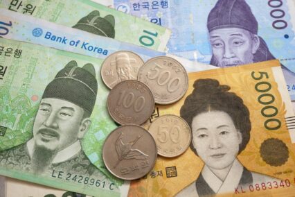 Korean currency: Korean coins and bills