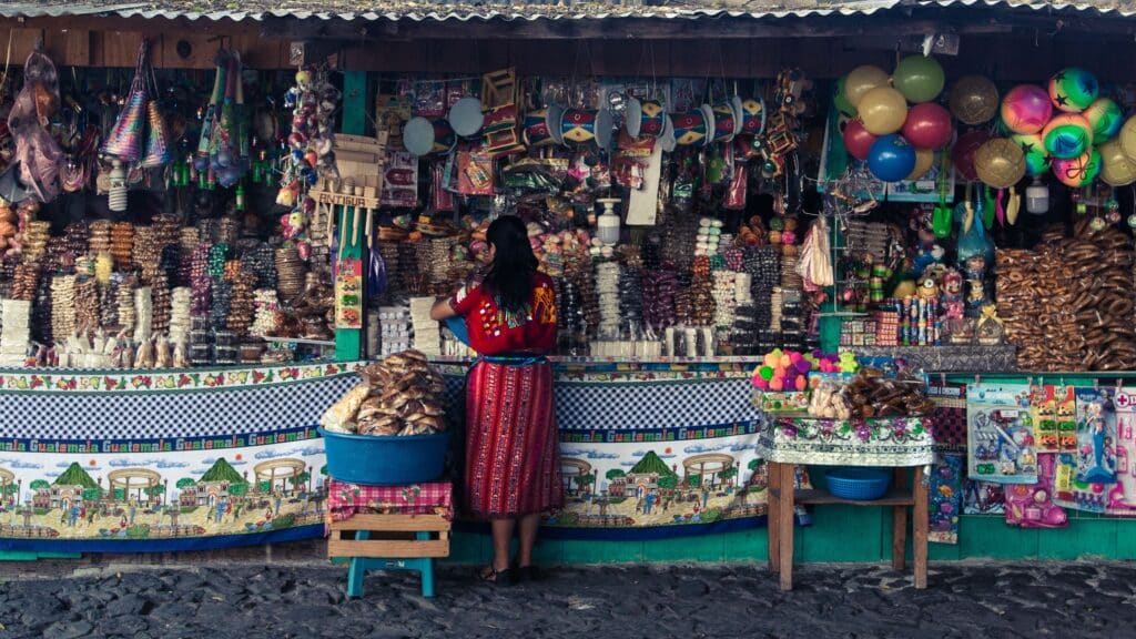 Puesto de mercado en Guatemala