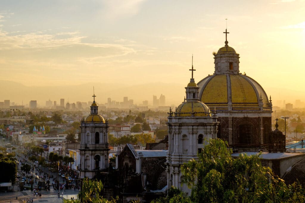 Mexico holiday traditions: portrait of the Basilica of Guadalupe