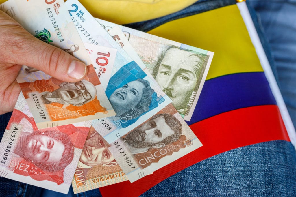 Envie dinheiro a Colômbia