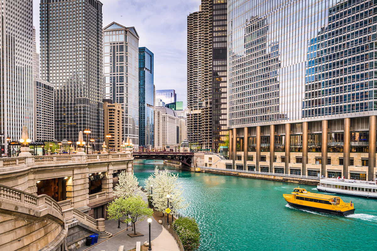 comprovar residência sem utilizar contas: Chicago, Illinois, USA river