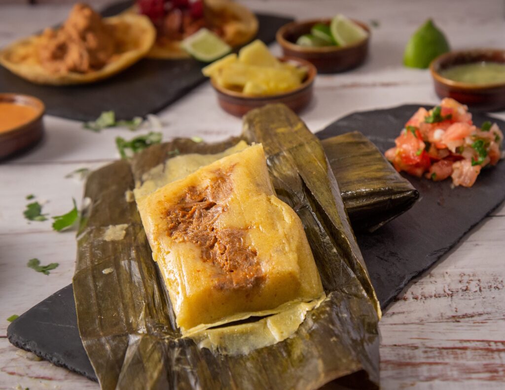 Tamal comido en Guatemala en Navidad.