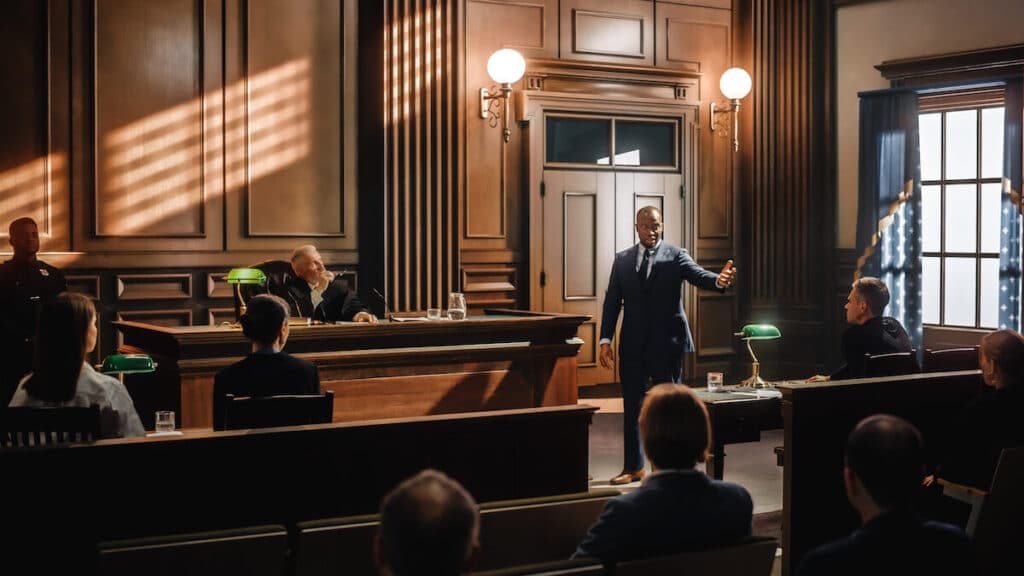 Trial in a court