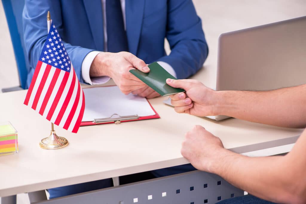 Conditional green card: person receiving his passport