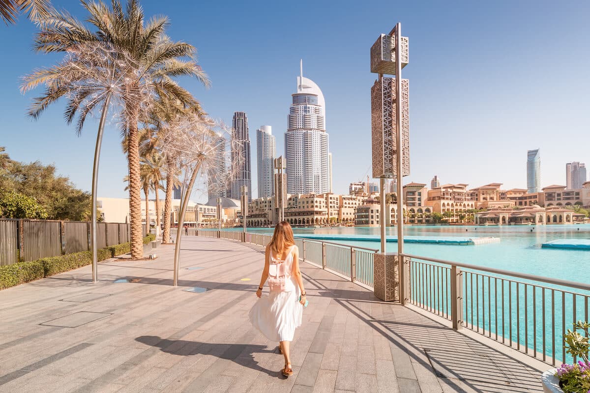 Cost of living in Dubai: woman walking outside