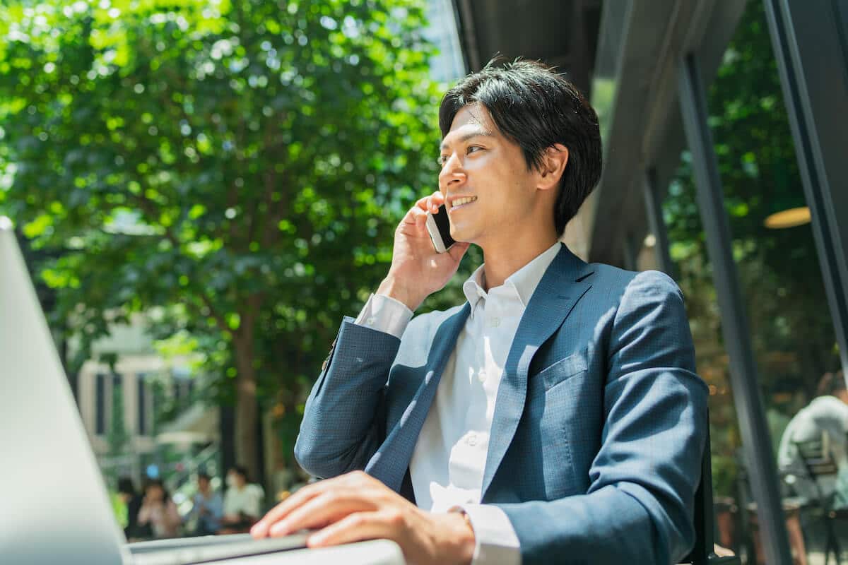 Cost of living in Japan: entrepreneur talking on the phone
