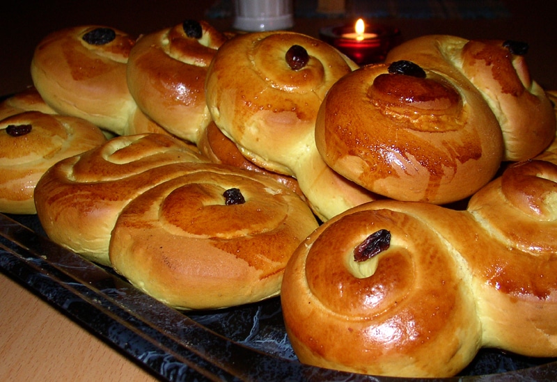 Lucia buns, made with saffron