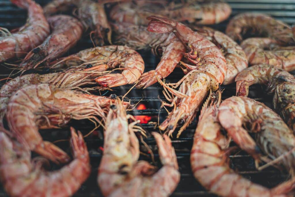 Grilled tiger shrimps