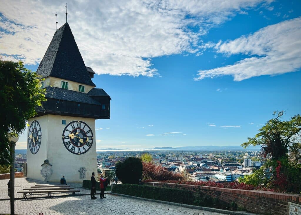 Clock tower in Graz