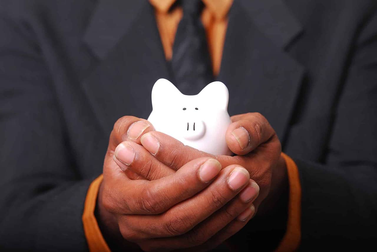 A person holding Piggy bank